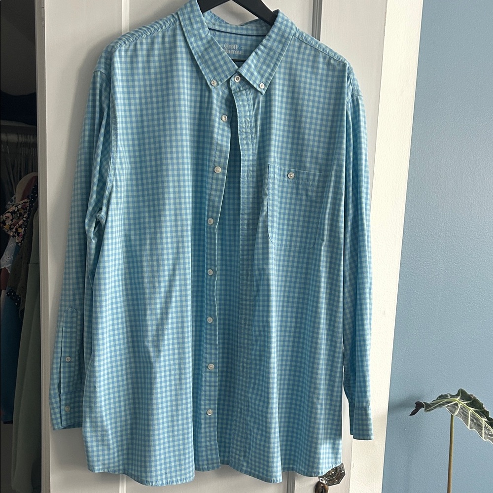 Croft & Barrow Light Blue Checkered Dress Shirt